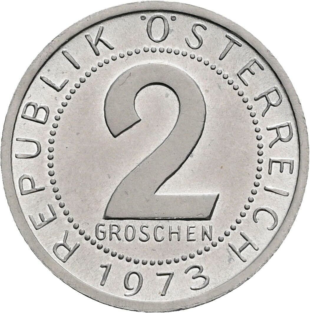 2 Groschen 1973 – Vorderseite