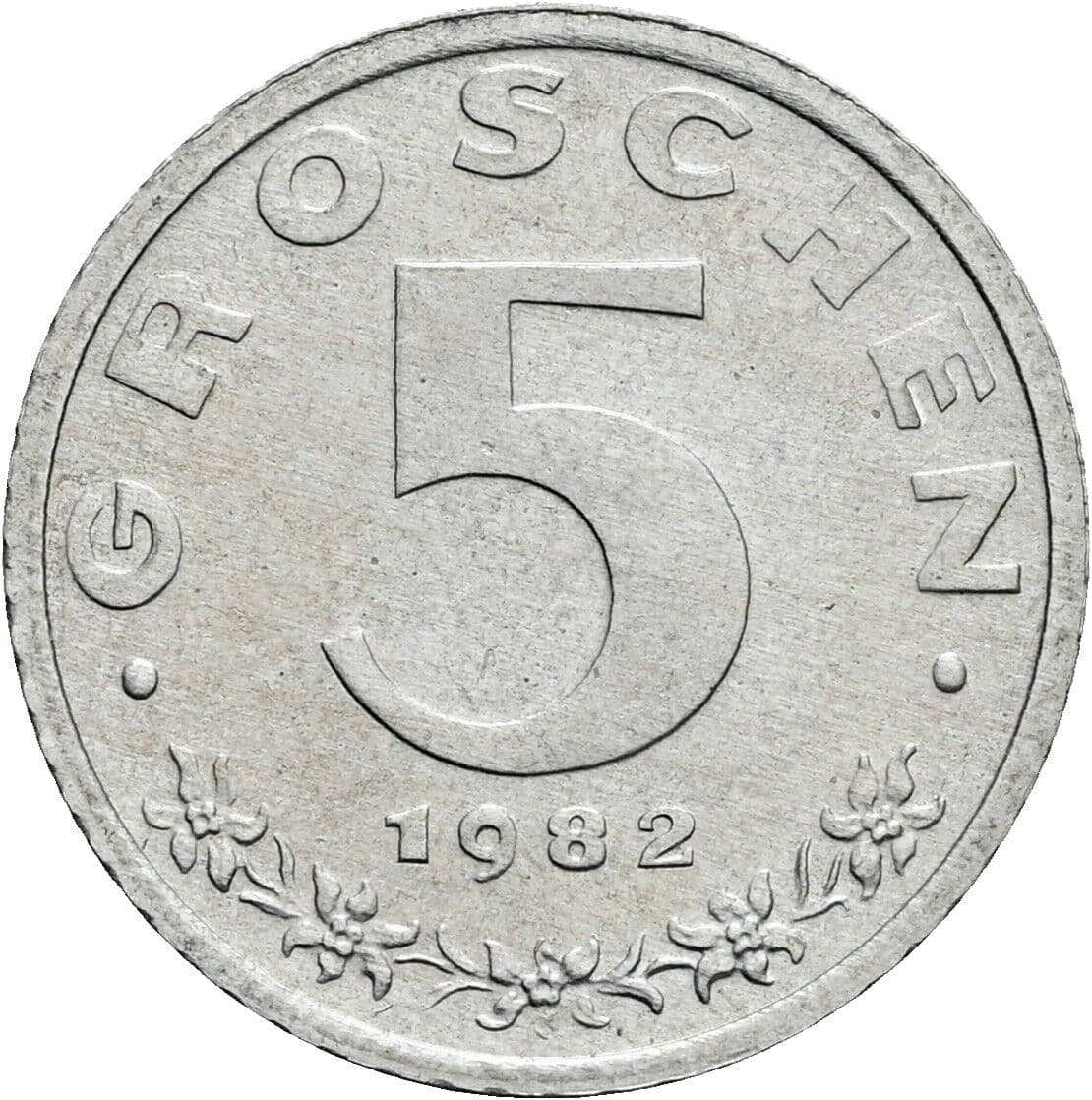 5 Groschen 1982 – Vorderseite