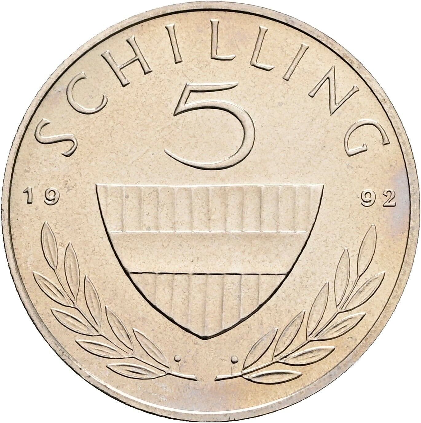 5 Schilling 1992 – Vorderseite