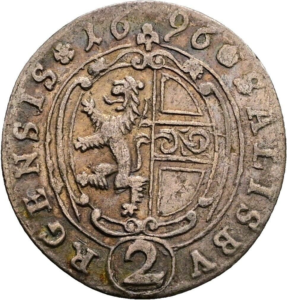 1/2 Reichsbatzen Johann Ernst Graf Thun-Hohenstein 1687-1709 1696 – Vorderseite