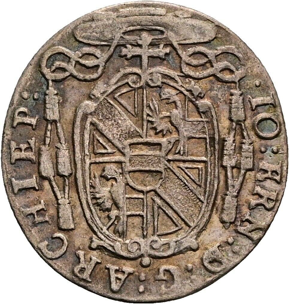1/2 Reichsbatzen Johann Ernst Graf Thun-Hohenstein 1687-1709 1696 – Rückseite