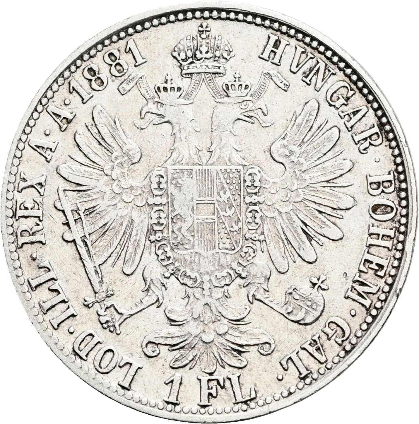 1 Gulden Franz Joseph I. 1848-1916 1881 – Rückseite