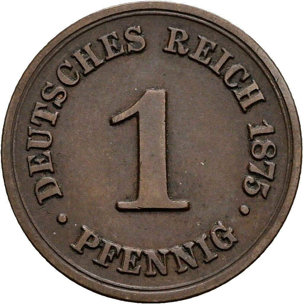 1 Pfennig 1875 B – Vorderseite