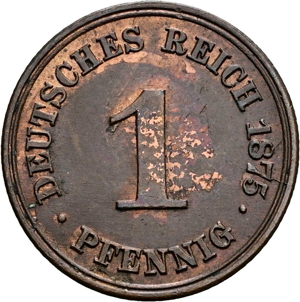 1 Pfennig 1875 A – Vorderseite