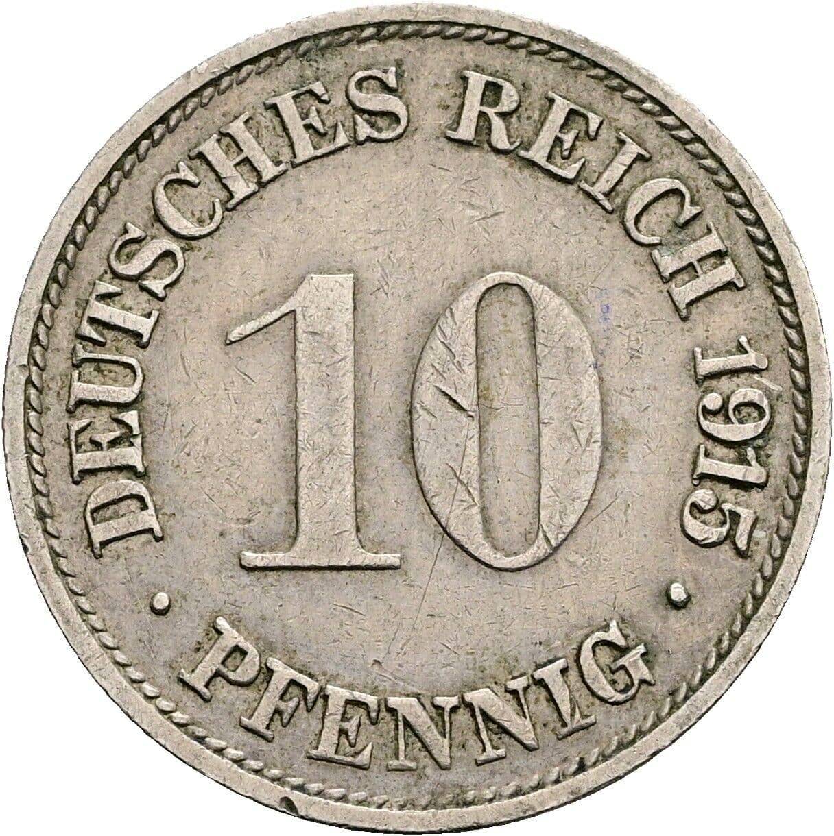 10 Pfennig 1915 G – Vorderseite