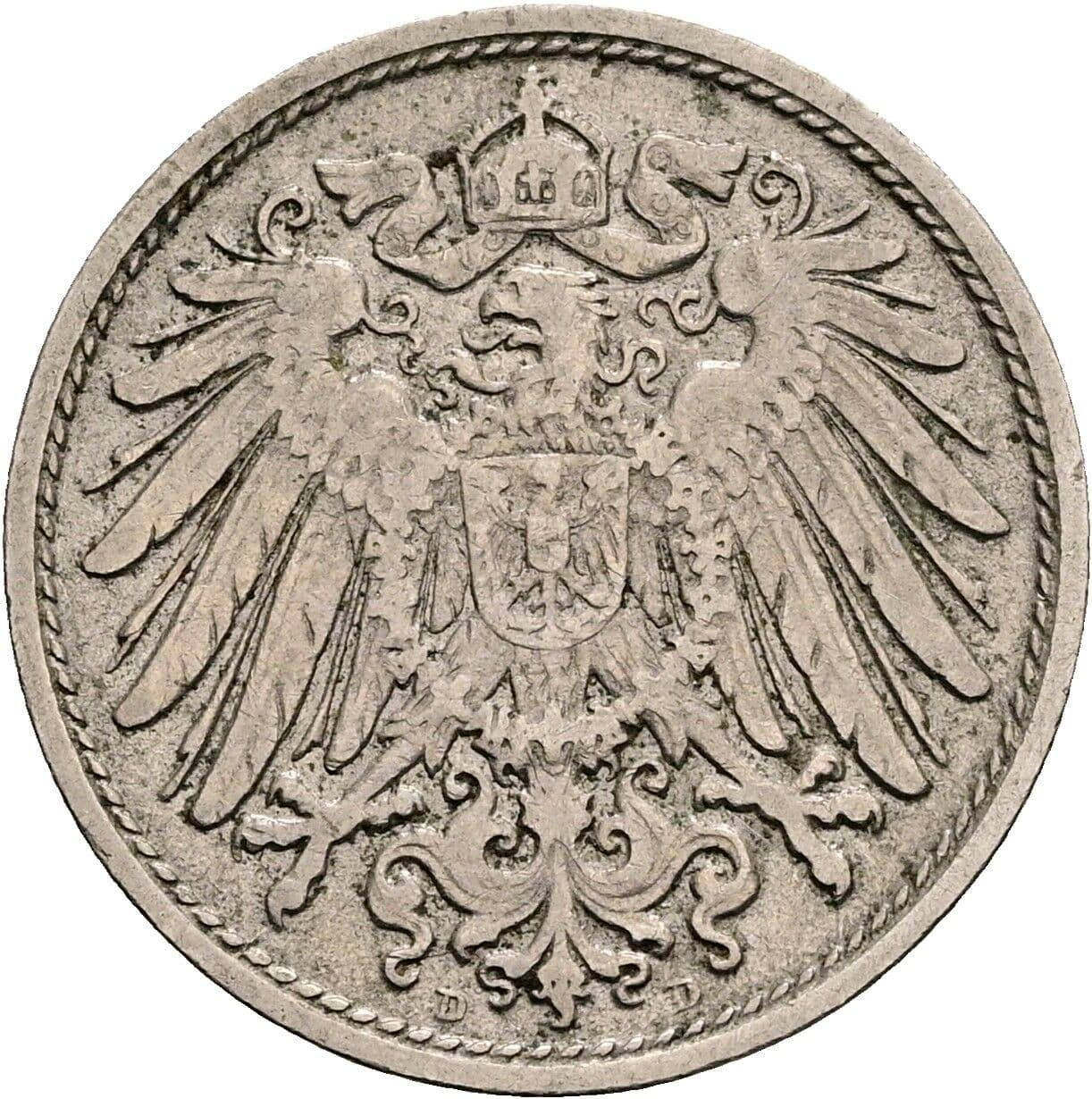 10 Pfennig 1902 D – Rückseite