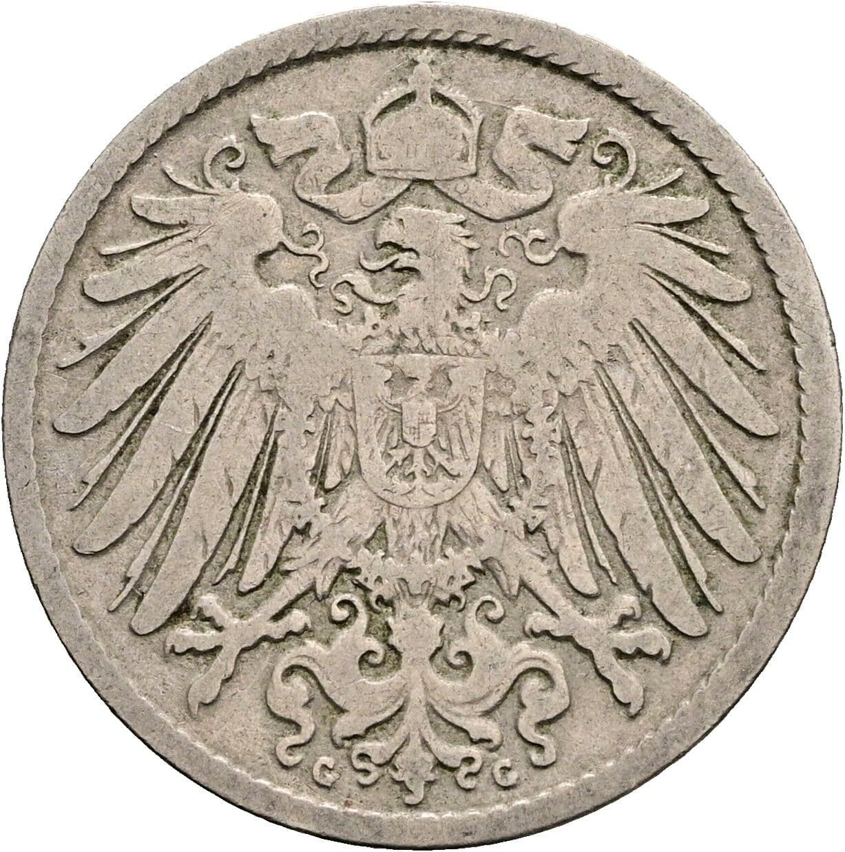 10 Pfennig 1892 G – Rückseite