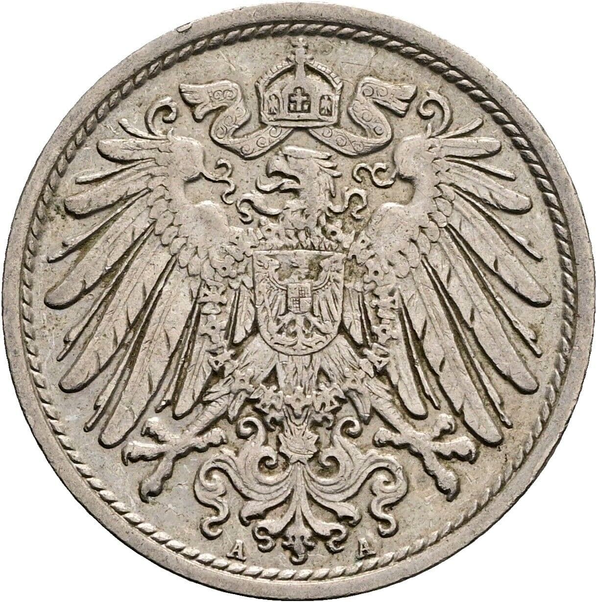 10 Pfennig 1907 A – Rückseite