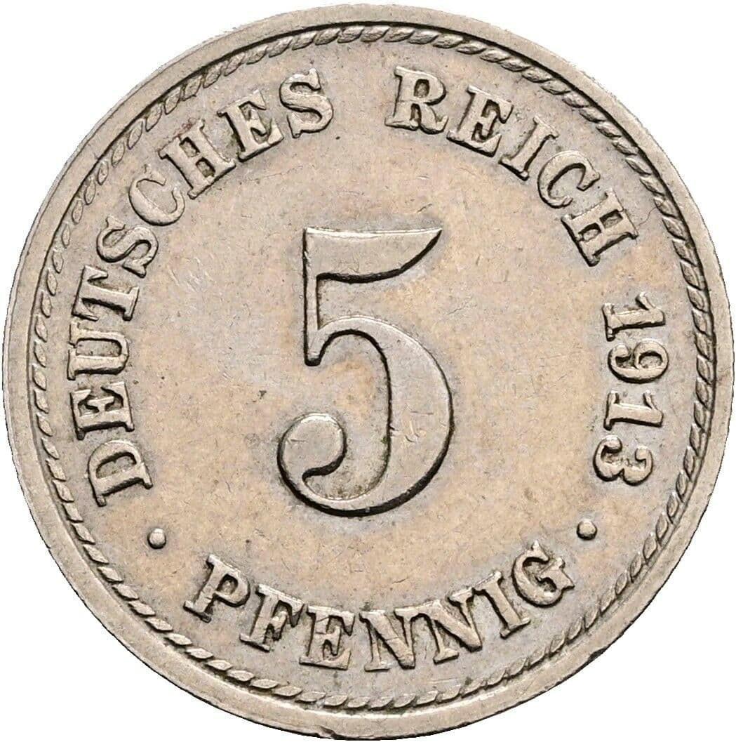 5 Pfennig 1913 A – Vorderseite