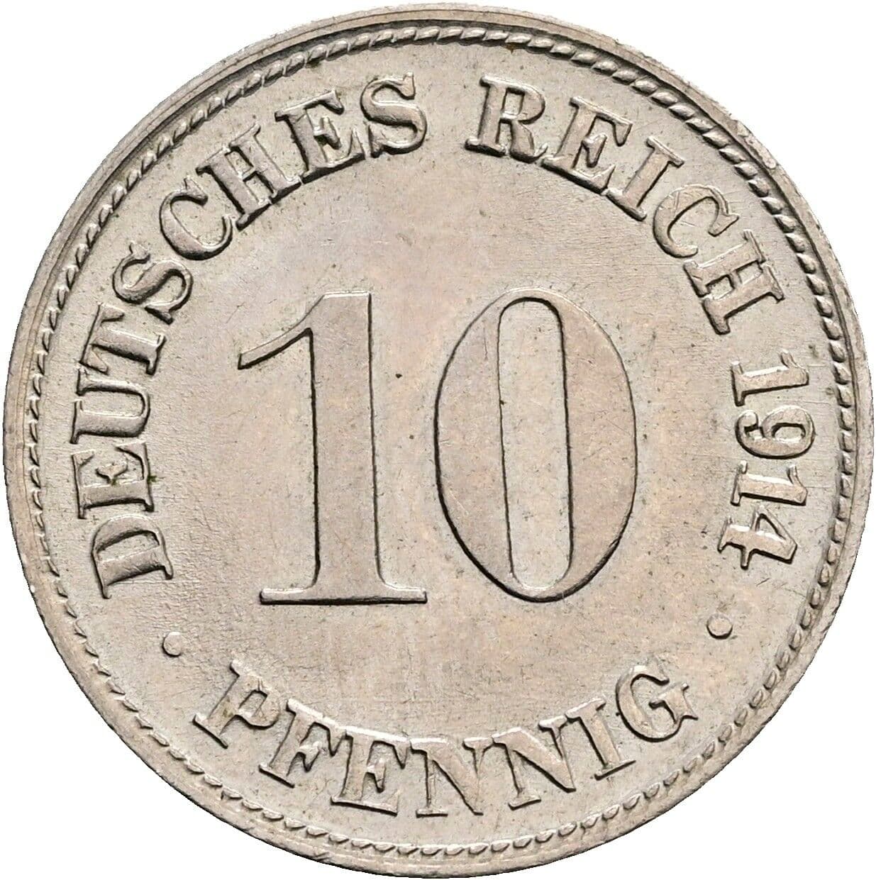 10 Pfennig 1914 D – Vorderseite