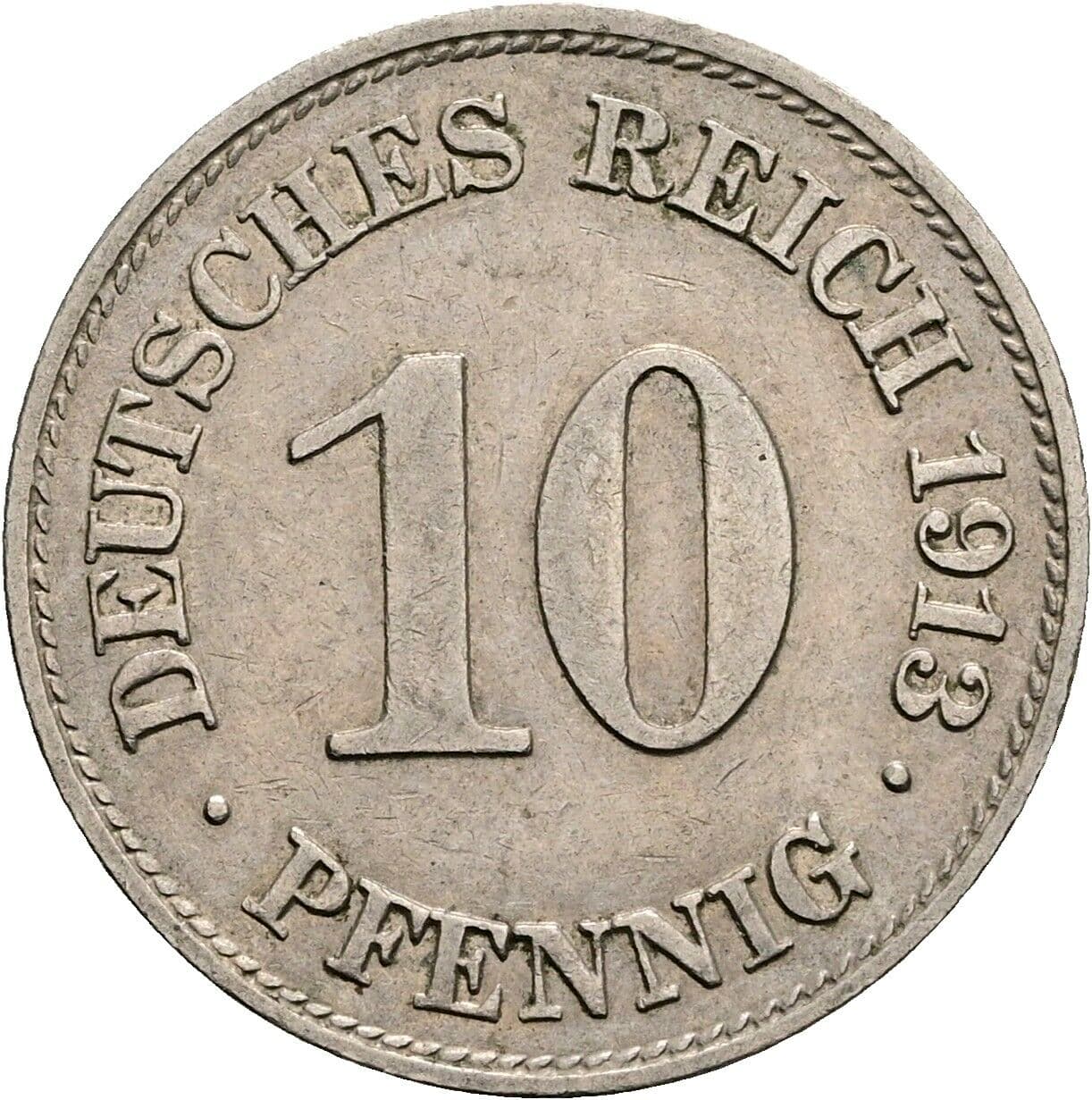 10 Pfennig 1913 E – Vorderseite