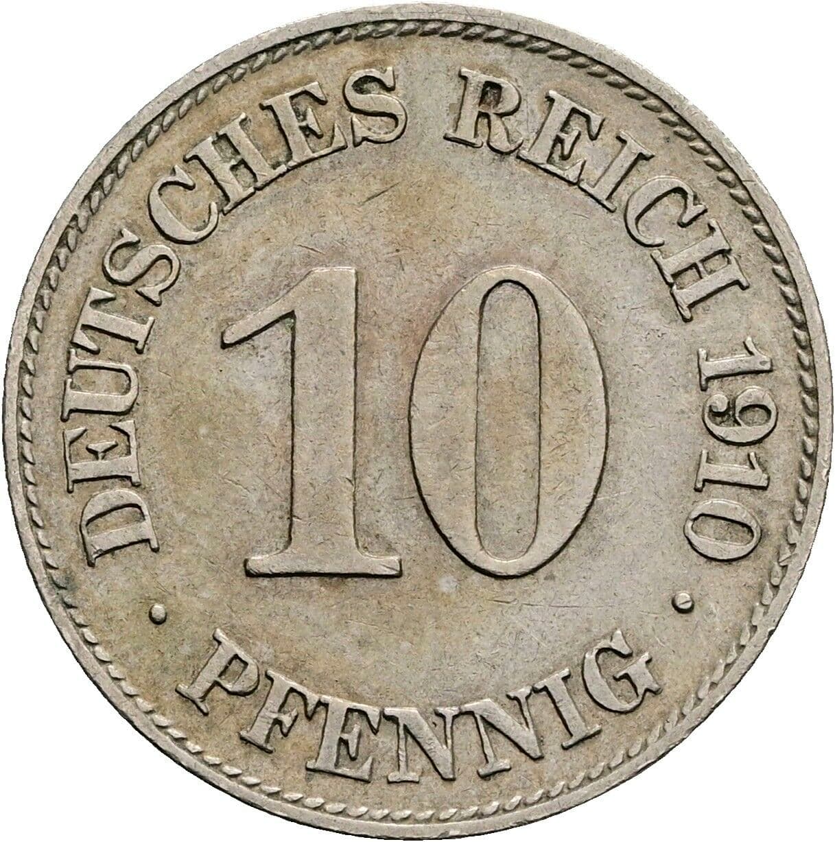 10 Pfennig 1910 E – Vorderseite