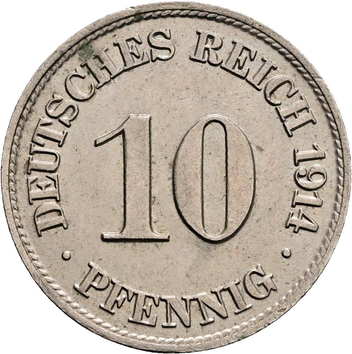 10 Pfennig 1914 J – Vorderseite