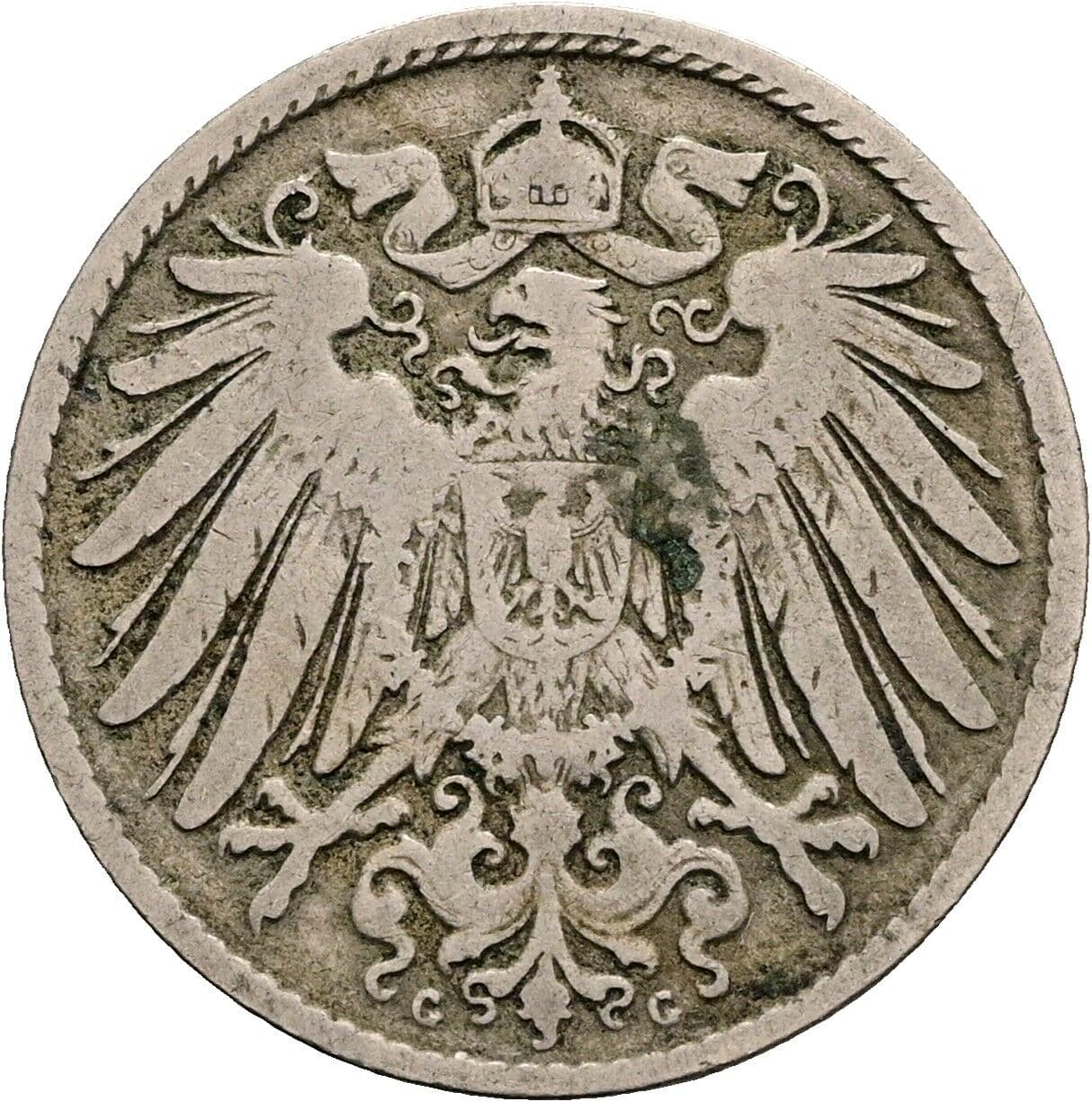 10 Pfennig 1891 G – Rückseite