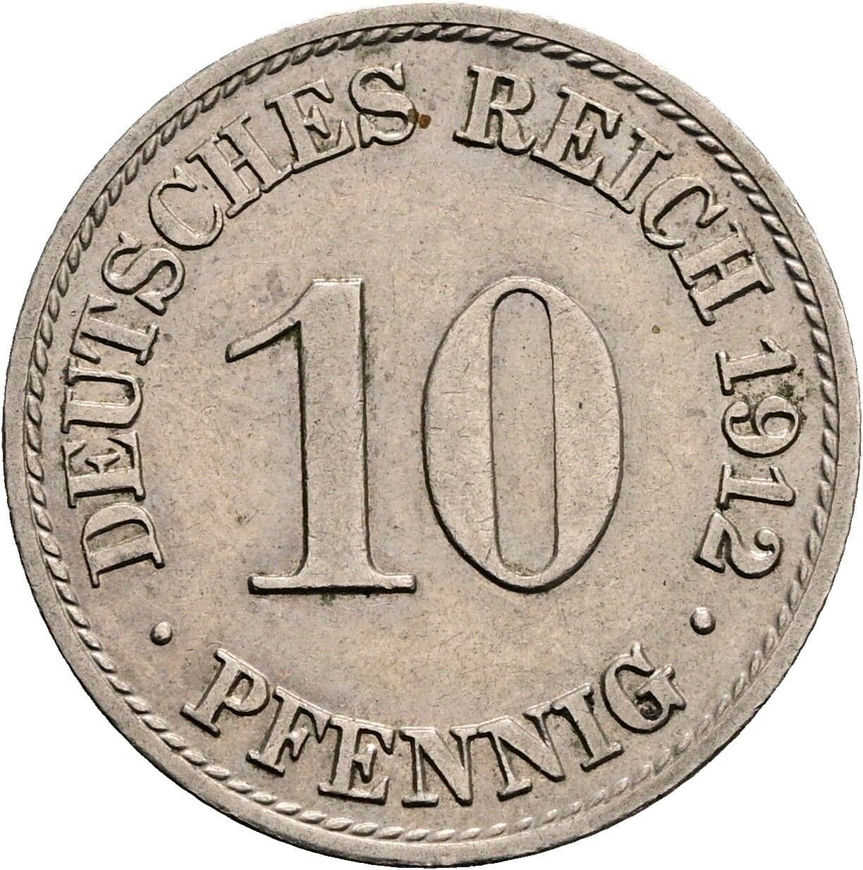 10 Pfennig 1912 A – Vorderseite