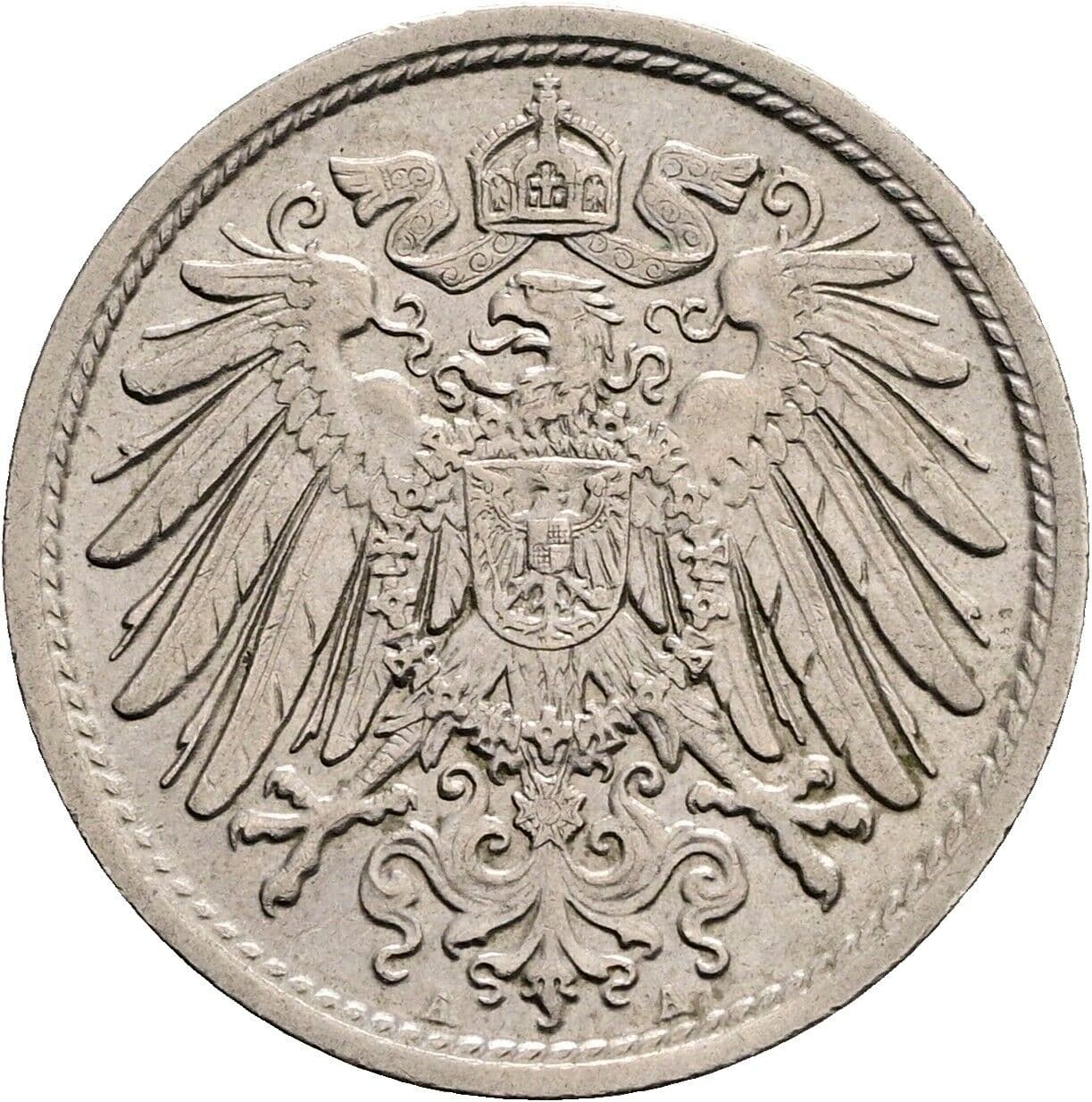 10 Pfennig 1908 A – Rückseite