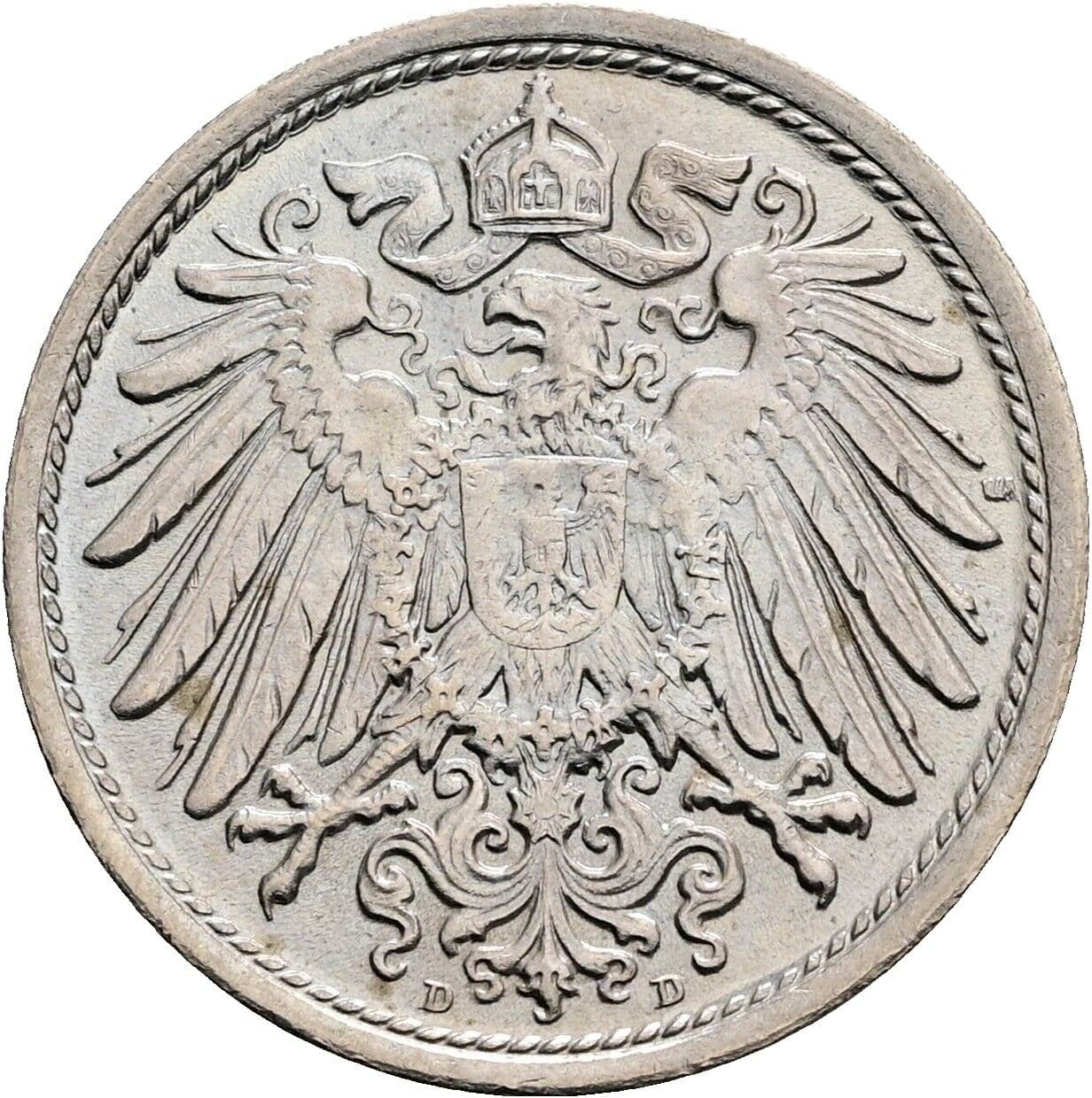10 Pfennig 1912 D – Rückseite