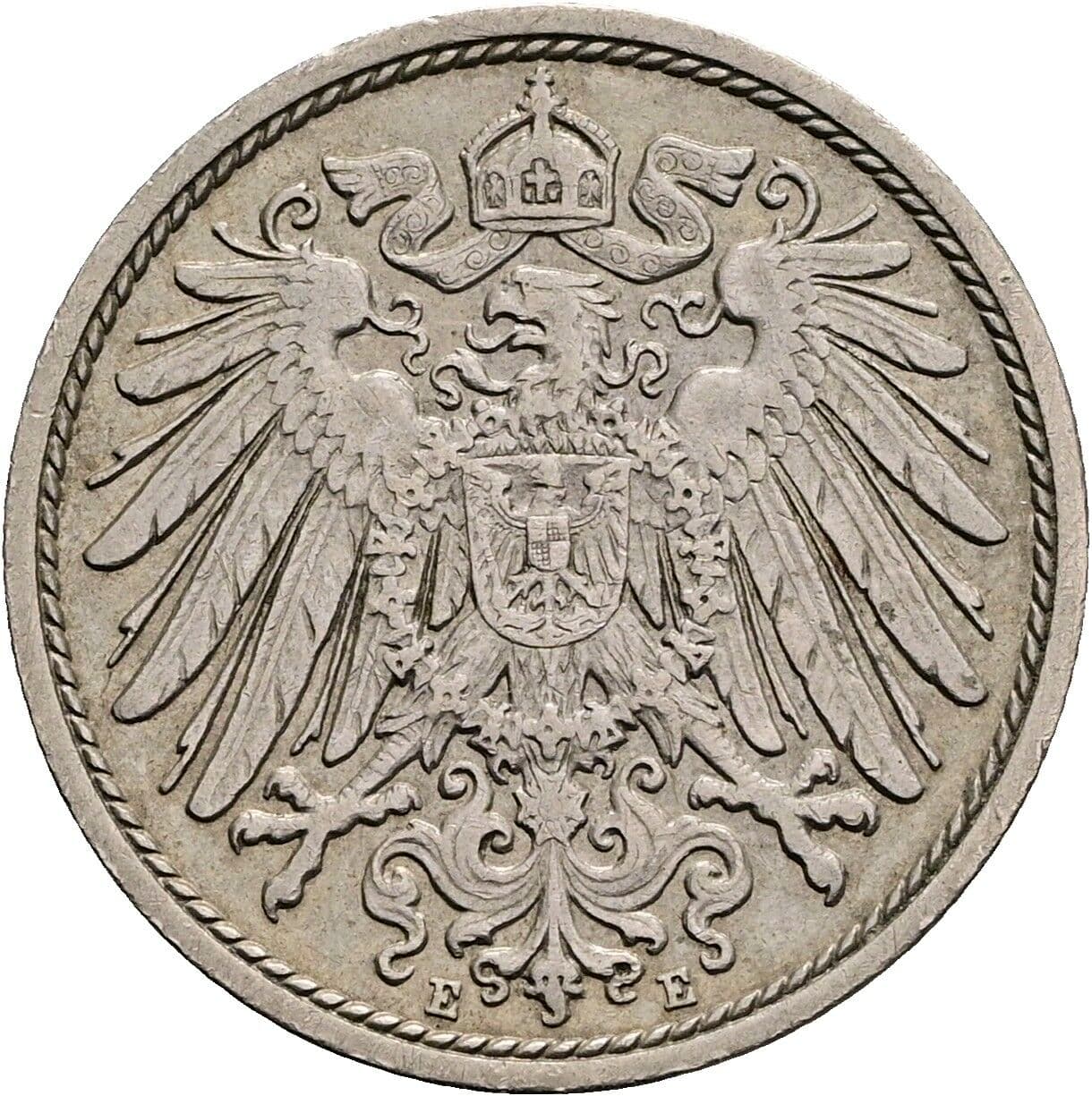 10 Pfennig 1910 E – Rückseite