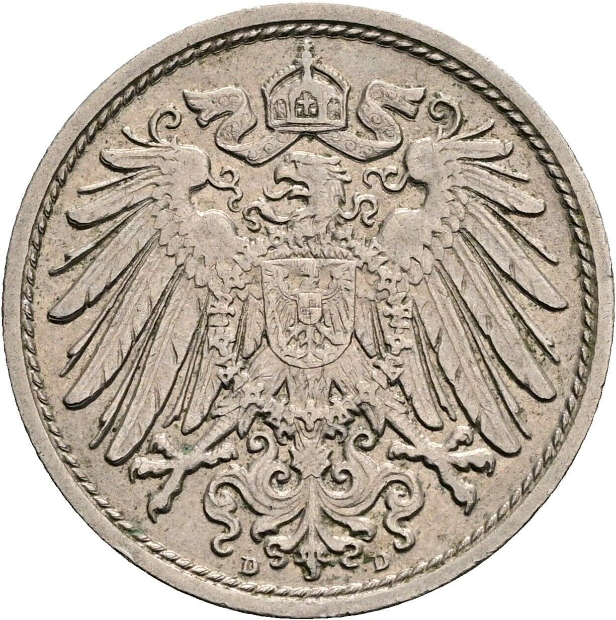 10 Pfennig 1913 D – Rückseite
