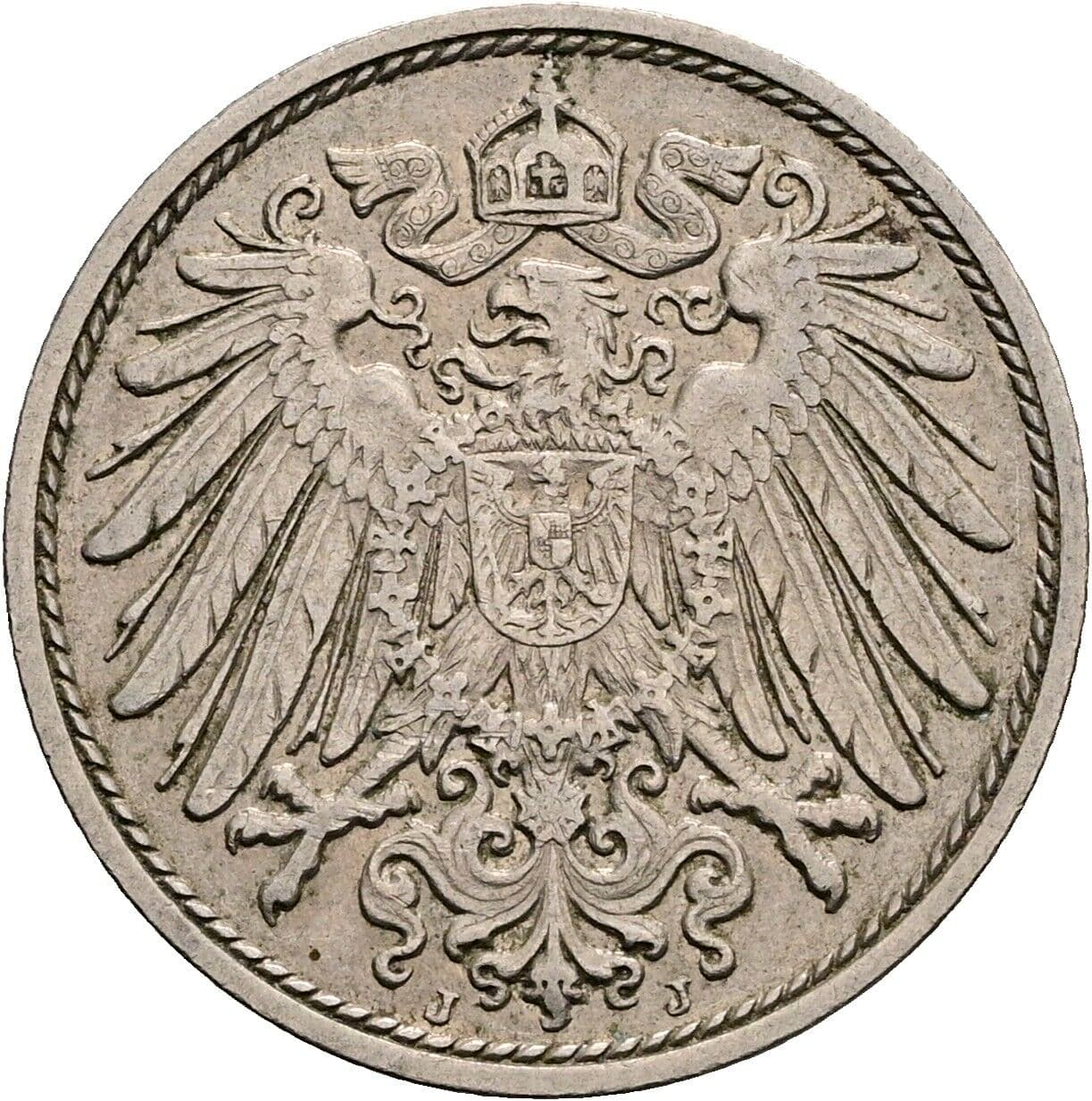 10 Pfennig 1912 J – Rückseite