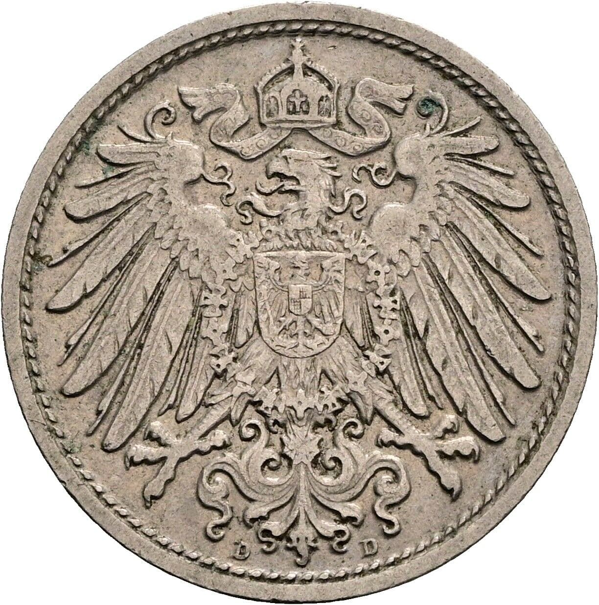 10 Pfennig 1912 D – Rückseite