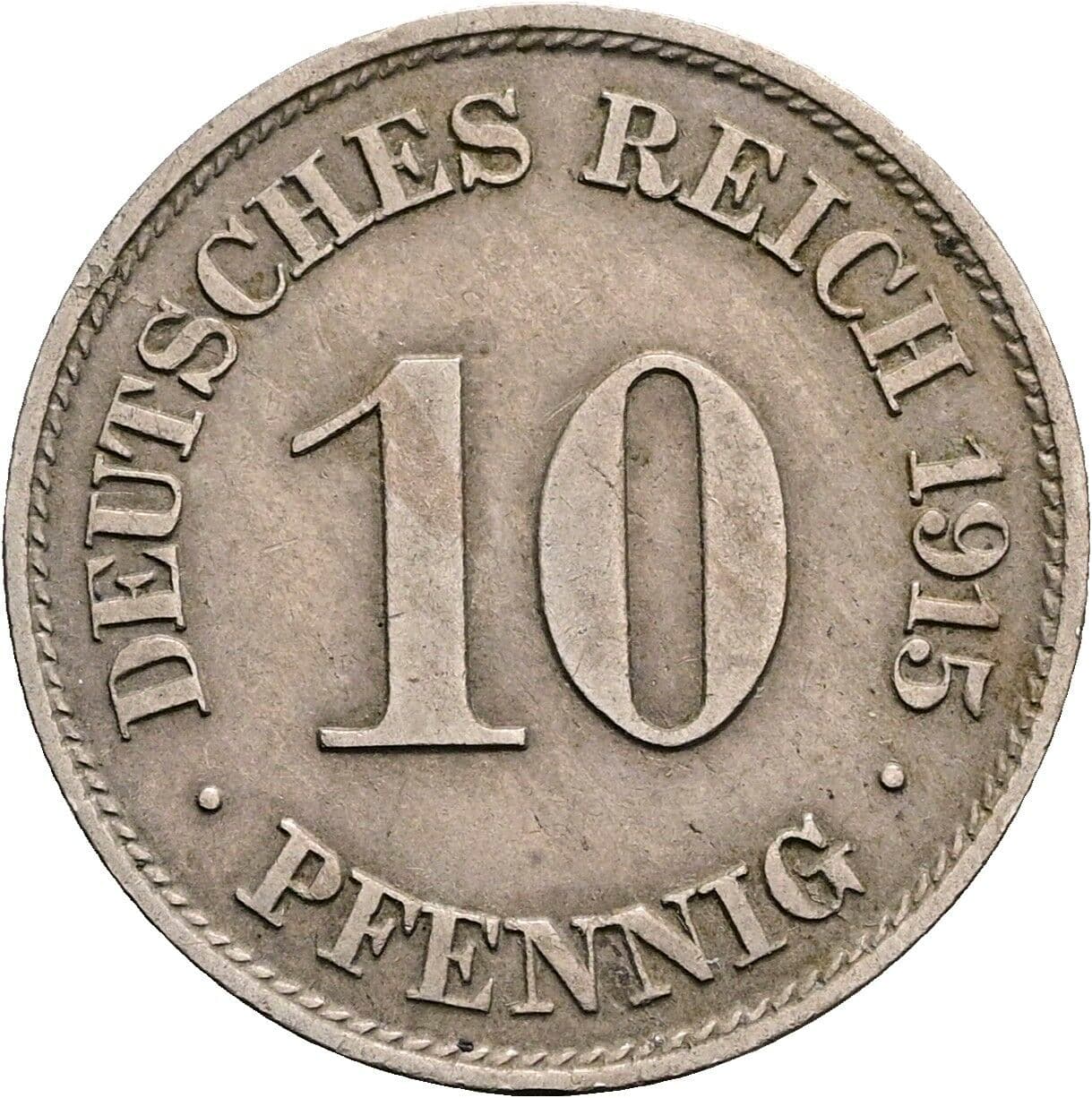 10 Pfennig 1915 J – Vorderseite
