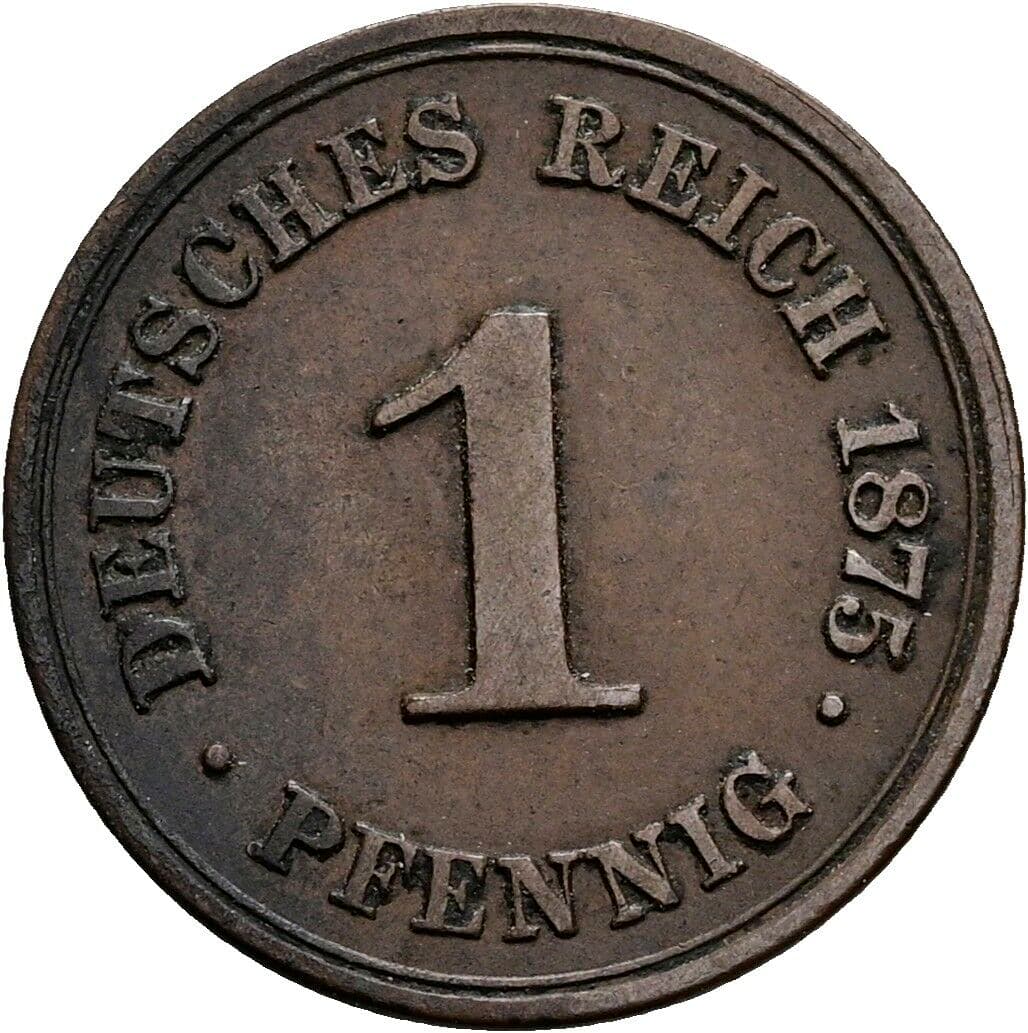 1 Pfennig 1875 B – Vorderseite