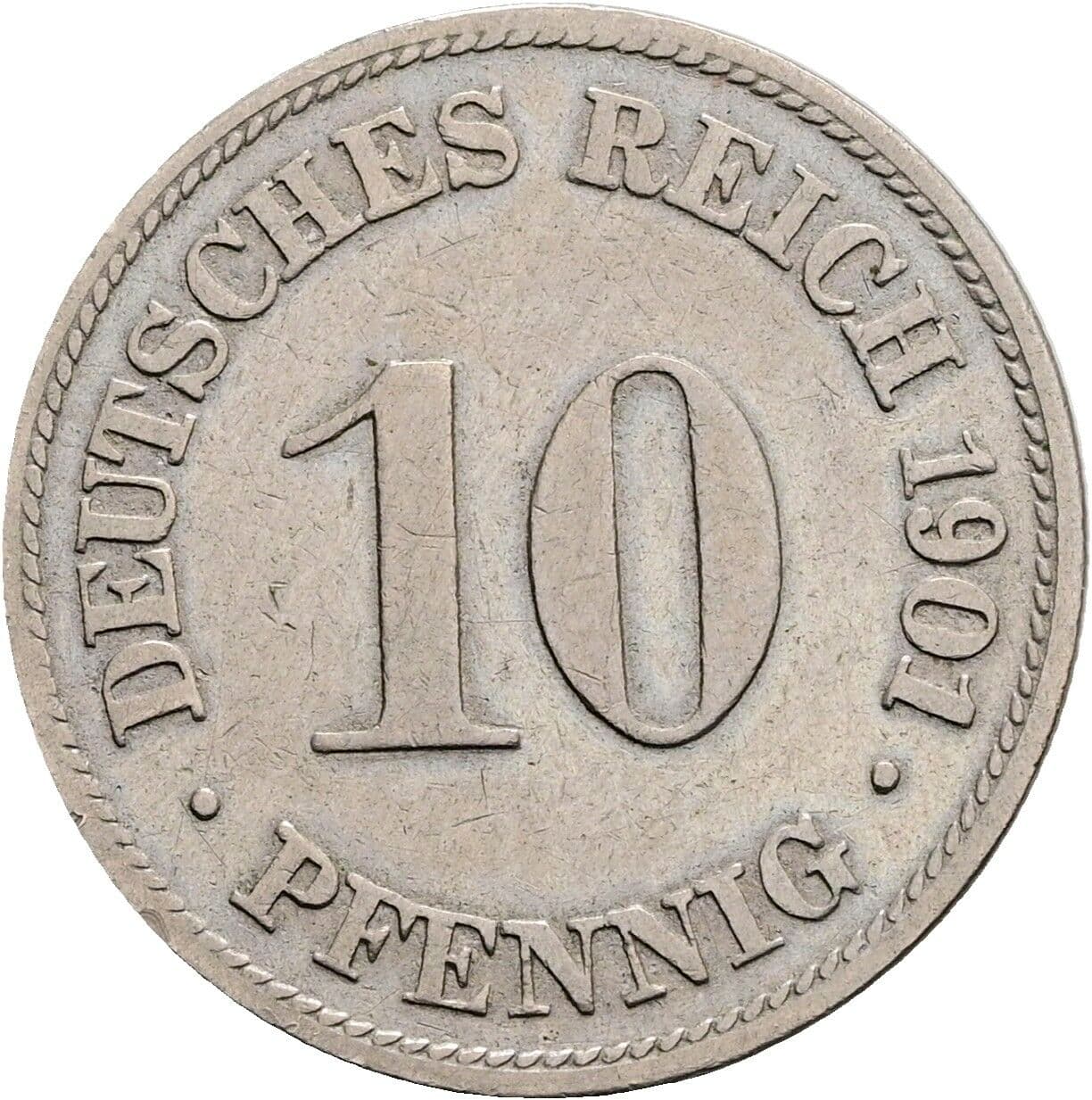 10 Pfennig 1901 D – Vorderseite