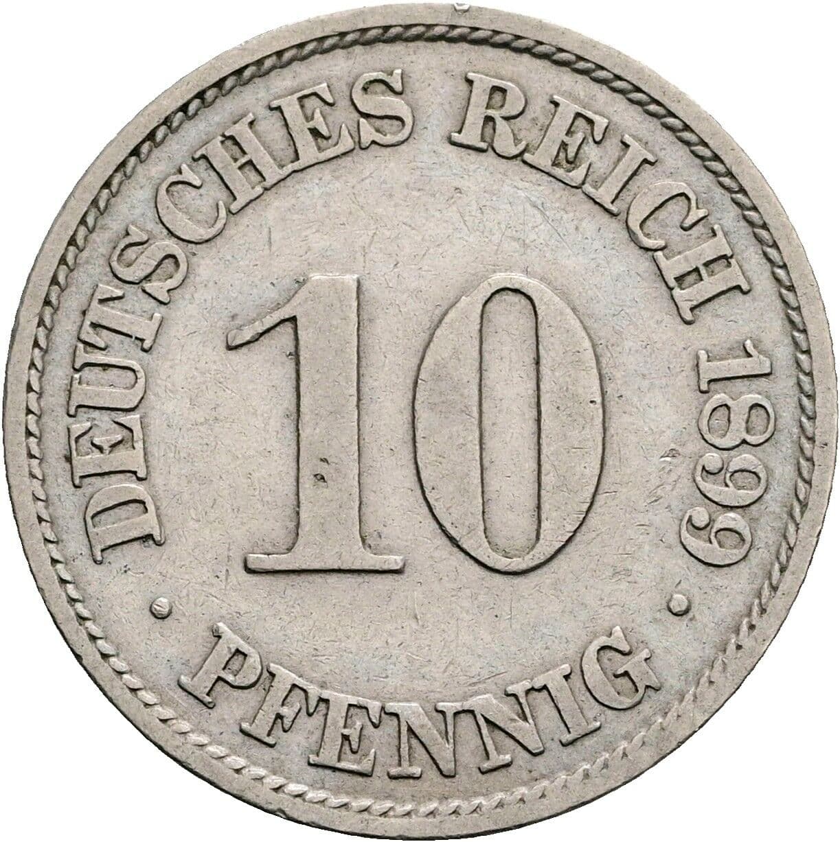 10 Pfennig 1899 A – Vorderseite