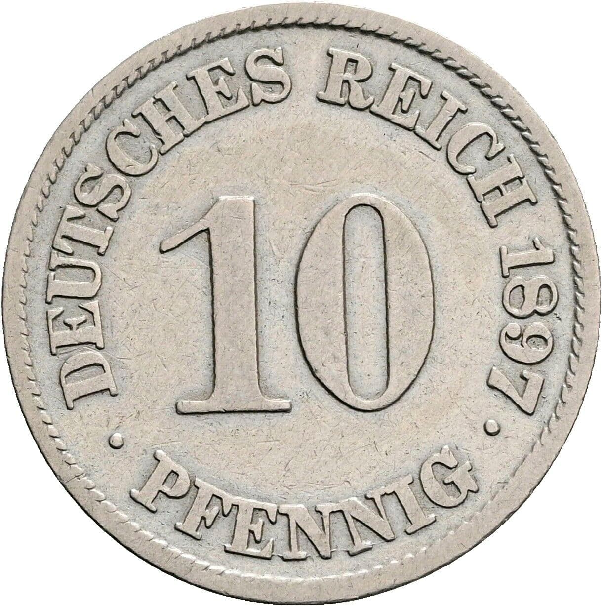 10 Pfennig 1897 A – Vorderseite