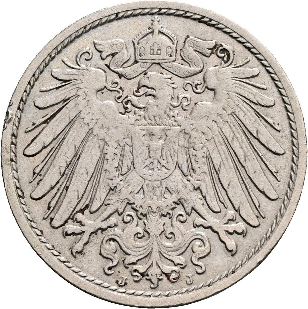 10 Pfennig 1907 J – Rückseite