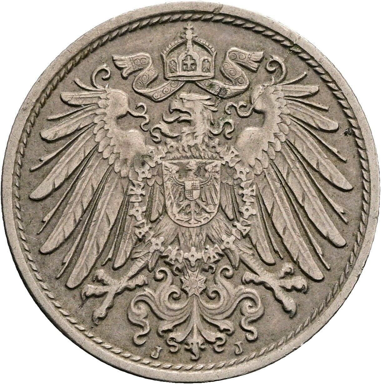 10 Pfennig 1915 J – Rückseite