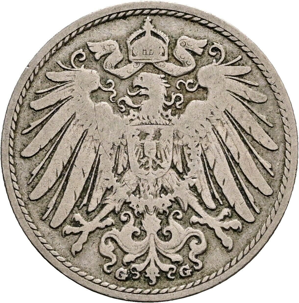 10 Pfennig 1897 G – Rückseite