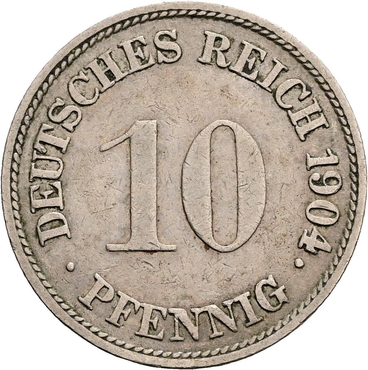 10 Pfennig 1904 G – Vorderseite