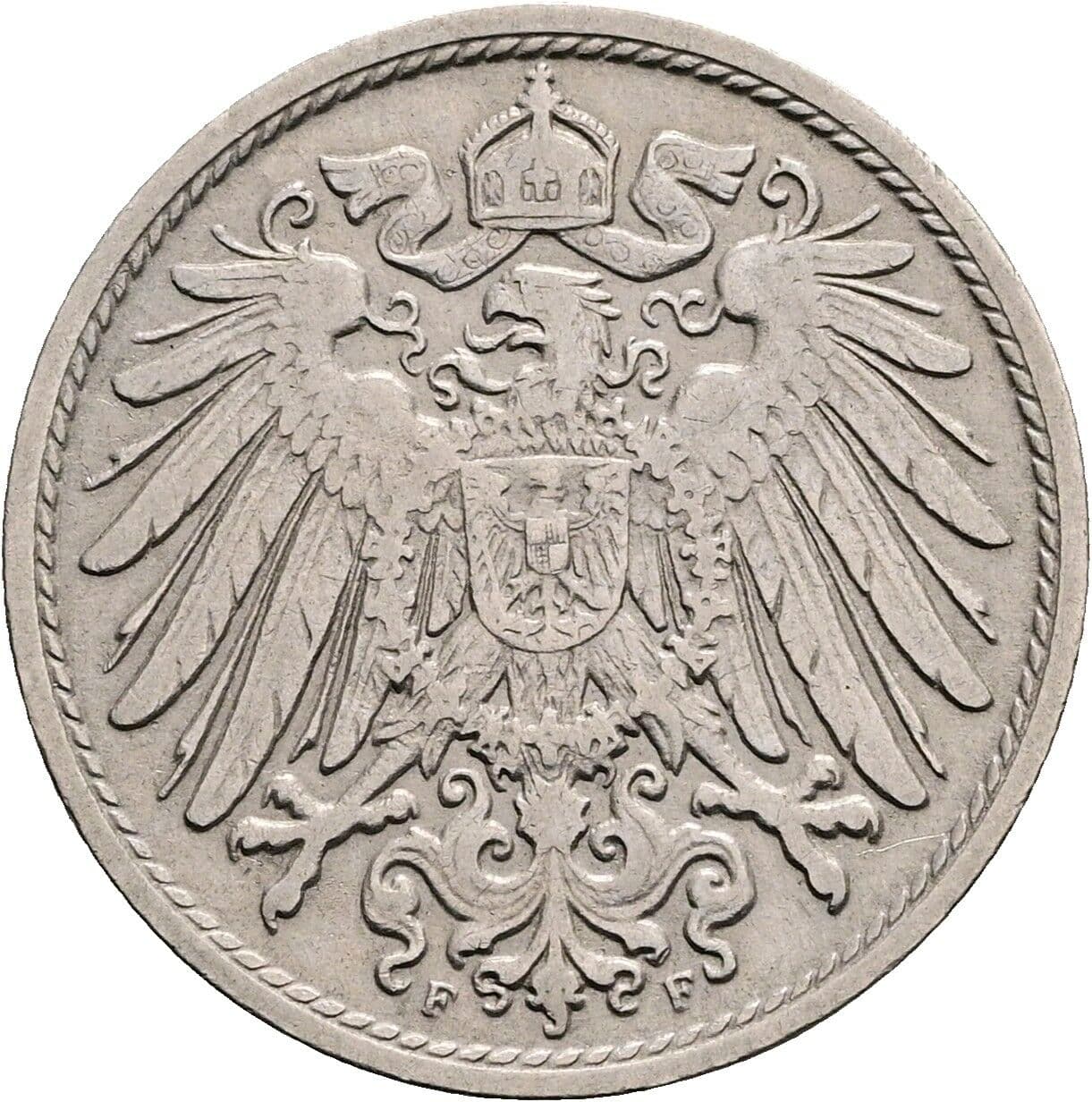 10 Pfennig 1907 F – Rückseite