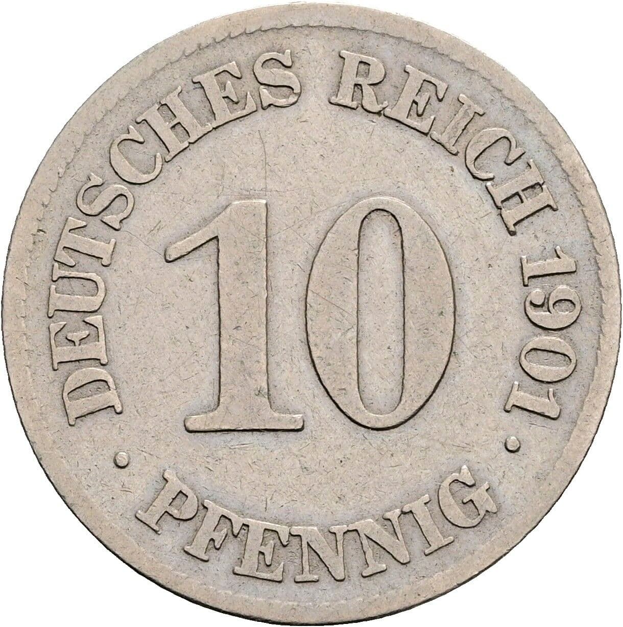 10 Pfennig 1901 E – Vorderseite