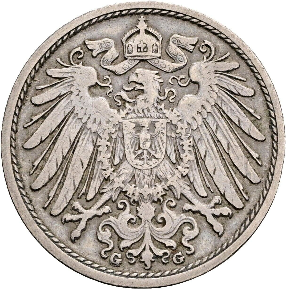 10 Pfennig 1901 G – Rückseite