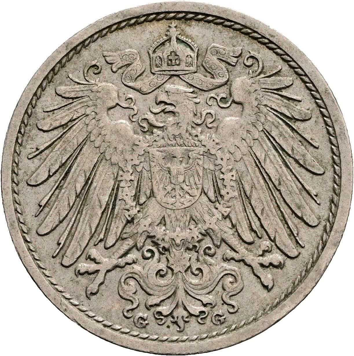 10 Pfennig 1910 G – Rückseite