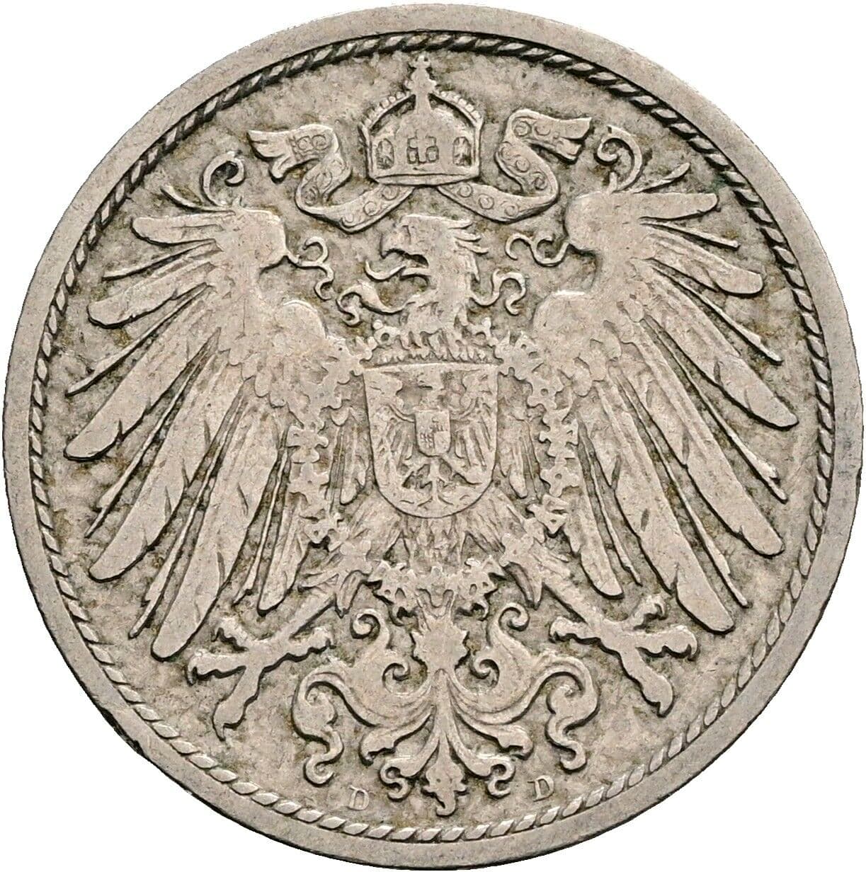 10 Pfennig 1899 D – Rückseite
