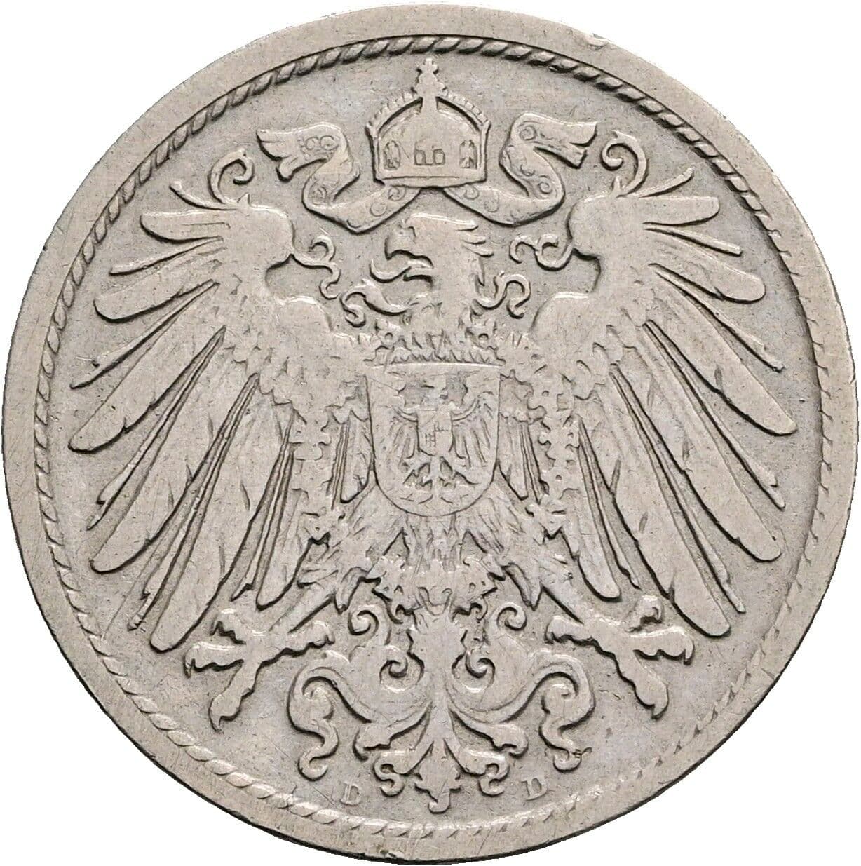 10 Pfennig 1898 D – Rückseite