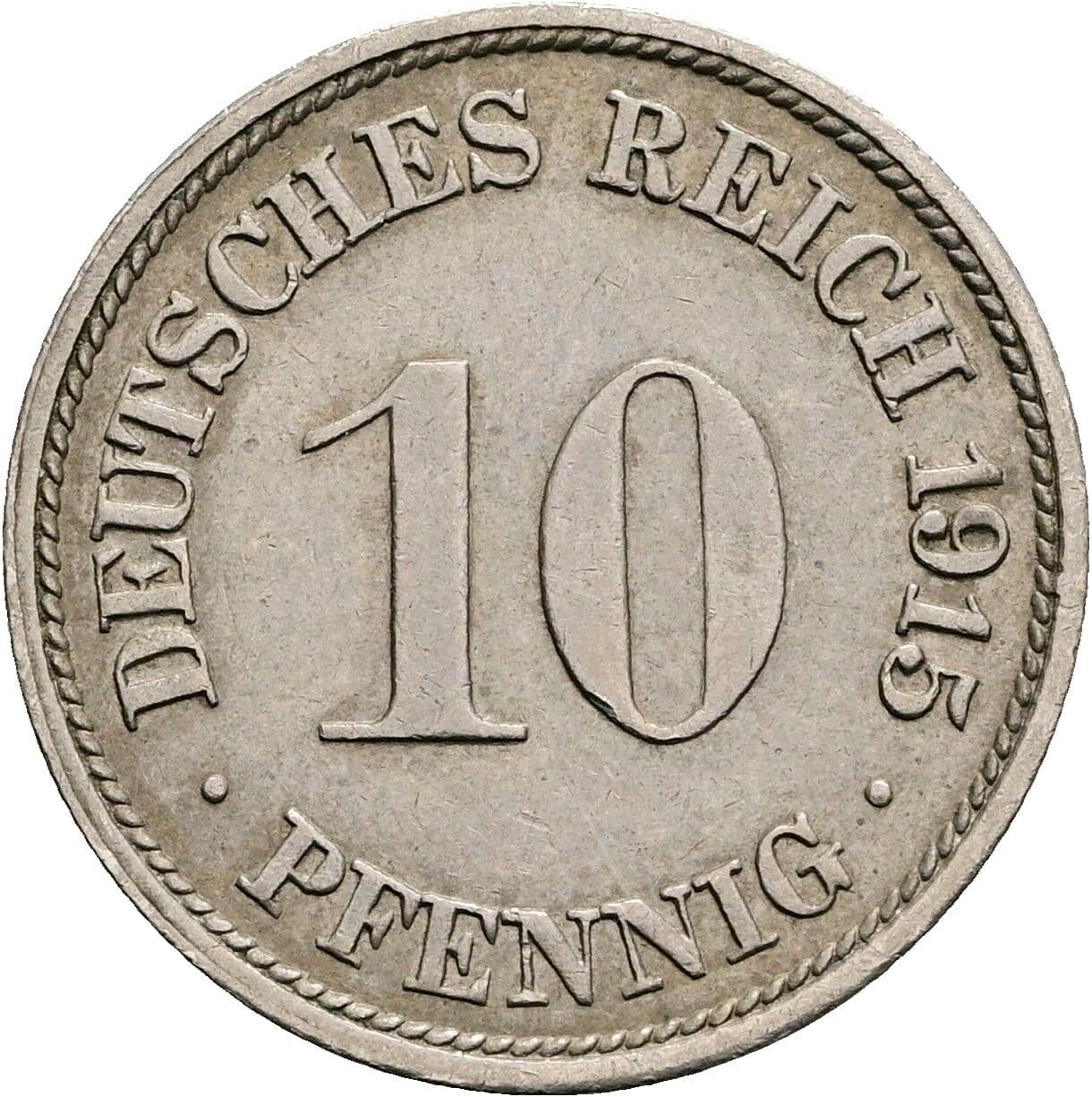 10 Pfennig 1915 F – Vorderseite