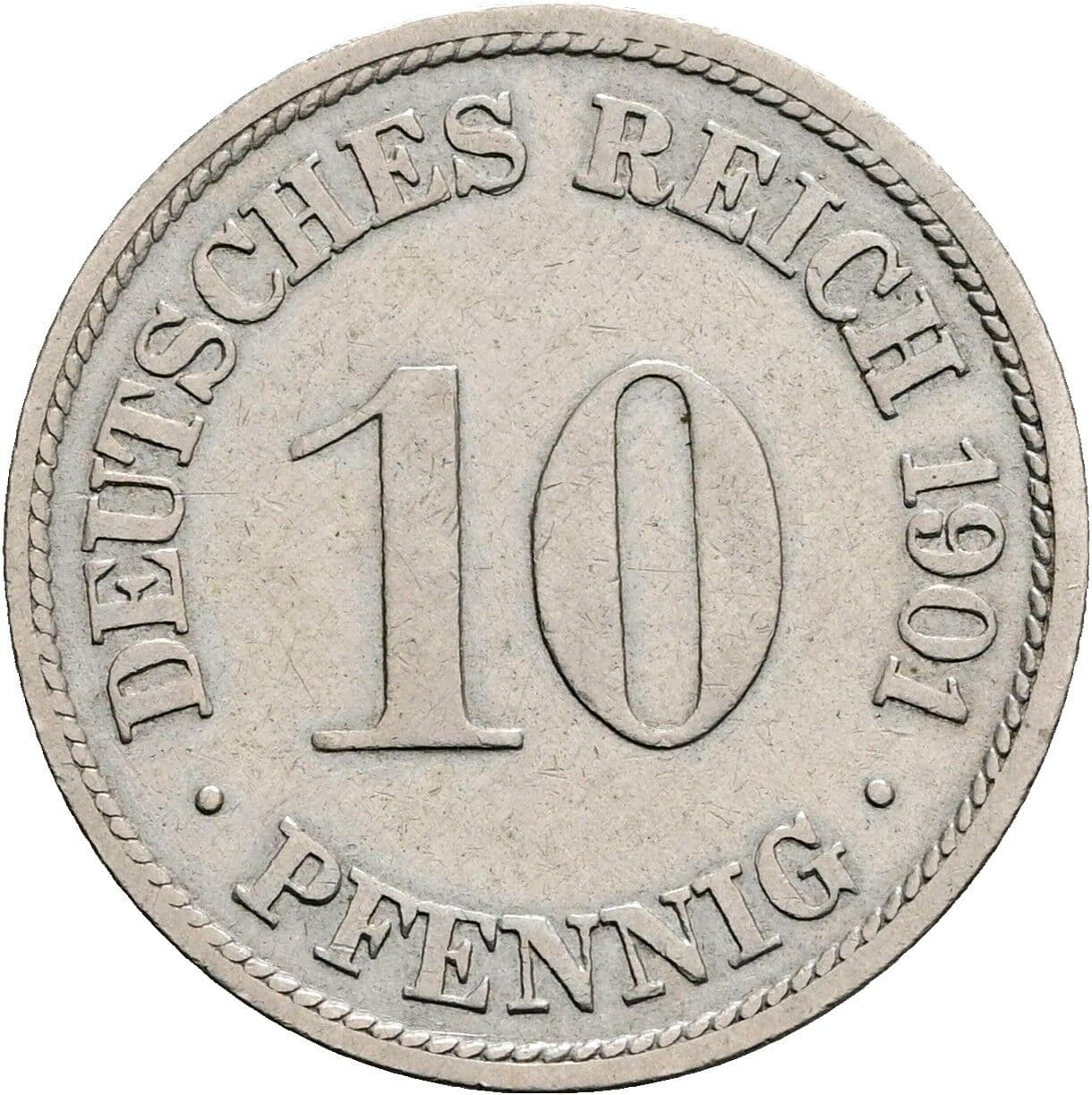 10 Pfennig 1901 F – Vorderseite