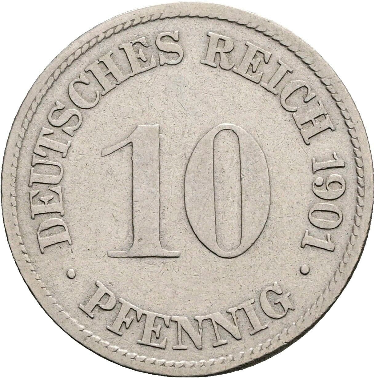 10 Pfennig 1901 G – Vorderseite