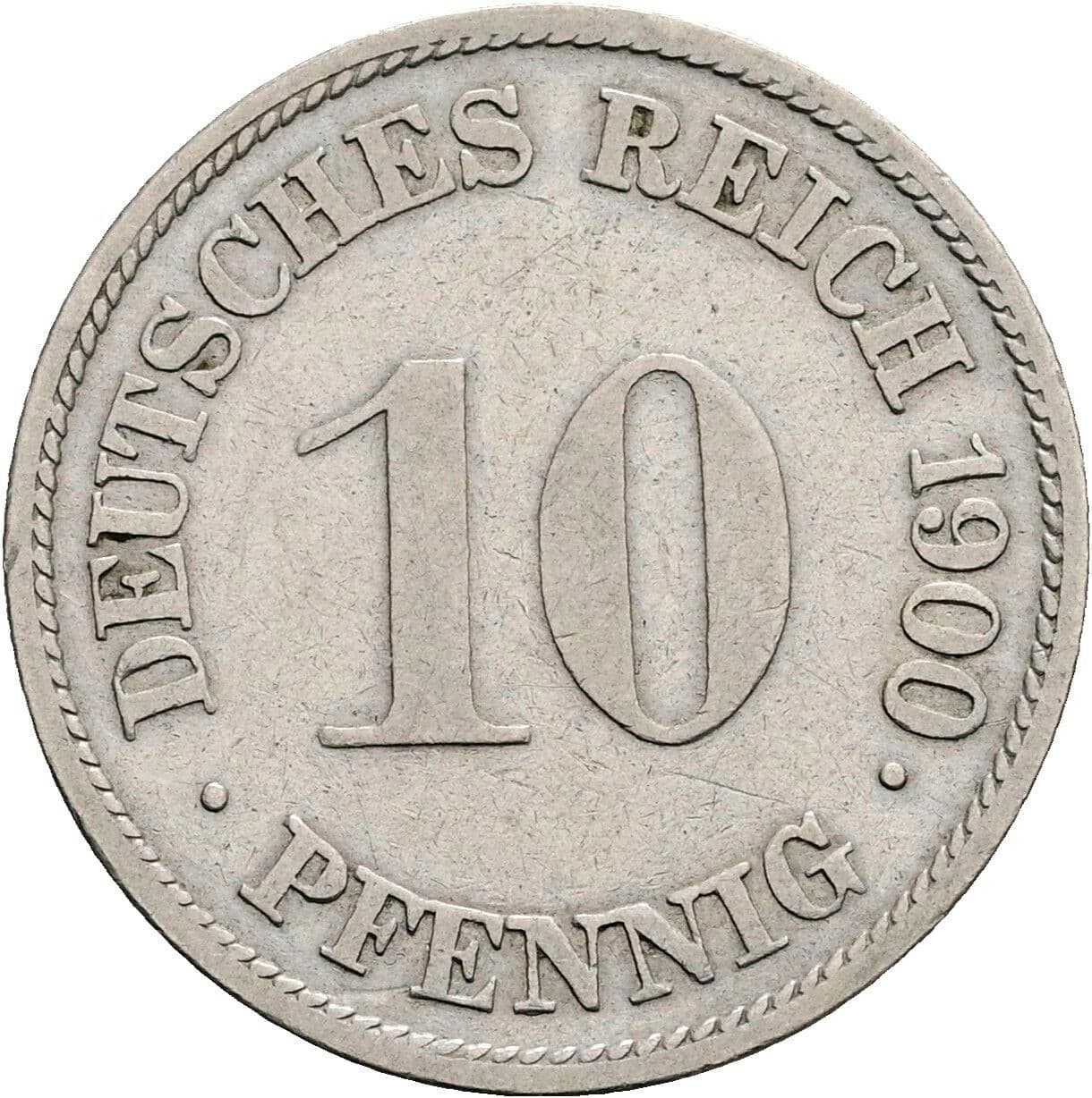 10 Pfennig 1900 G – Vorderseite
