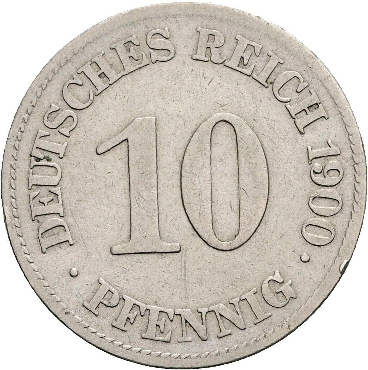 10 Pfennig 1900 E – Vorderseite