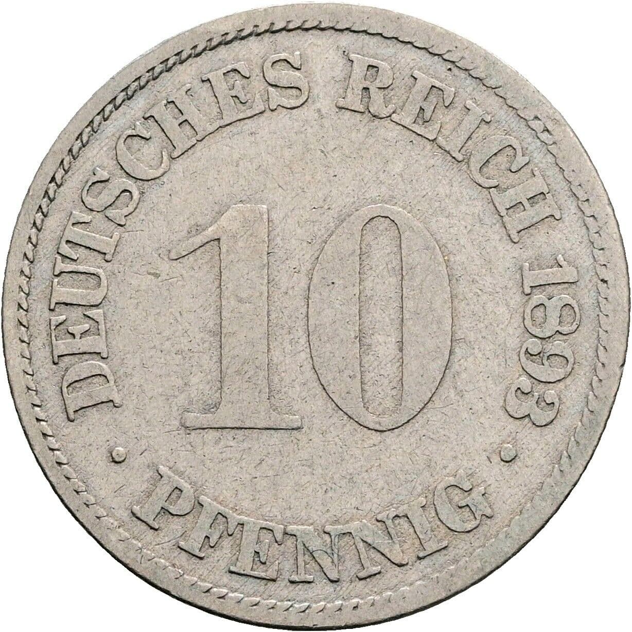 10 Pfennig 1893 A – Vorderseite