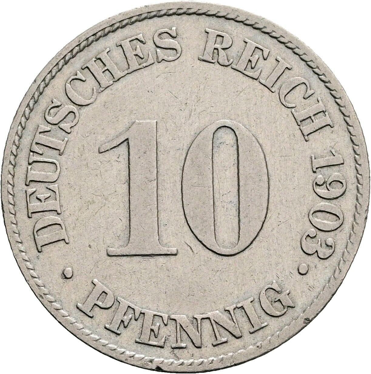10 Pfennig 1903 J – Vorderseite