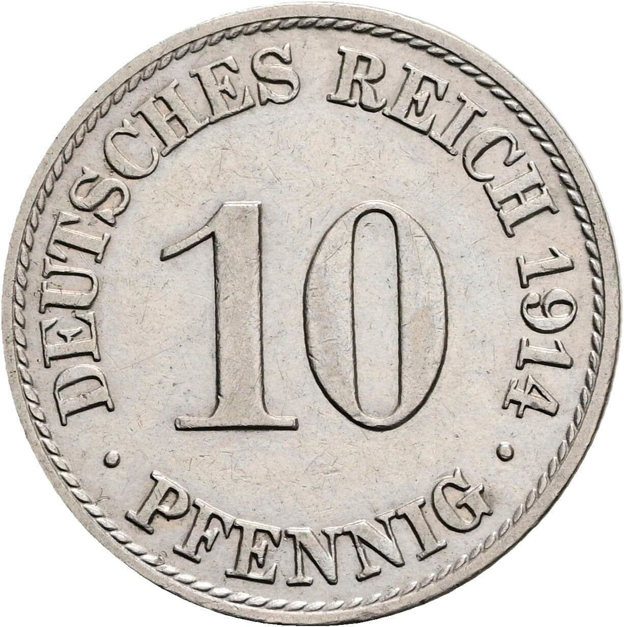 10 Pfennig 1914 A – Vorderseite