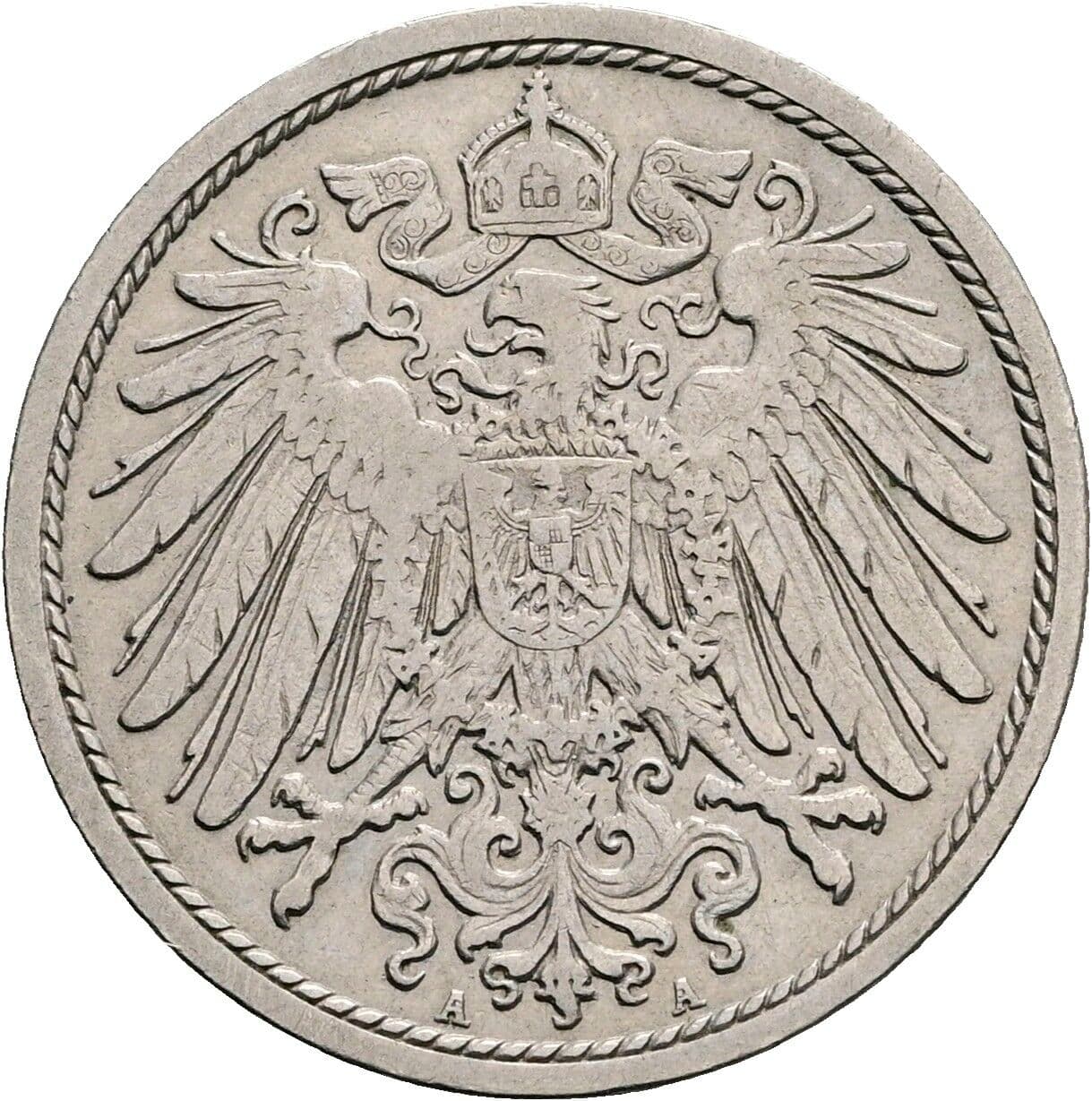10 Pfennig 1907 A – Rückseite