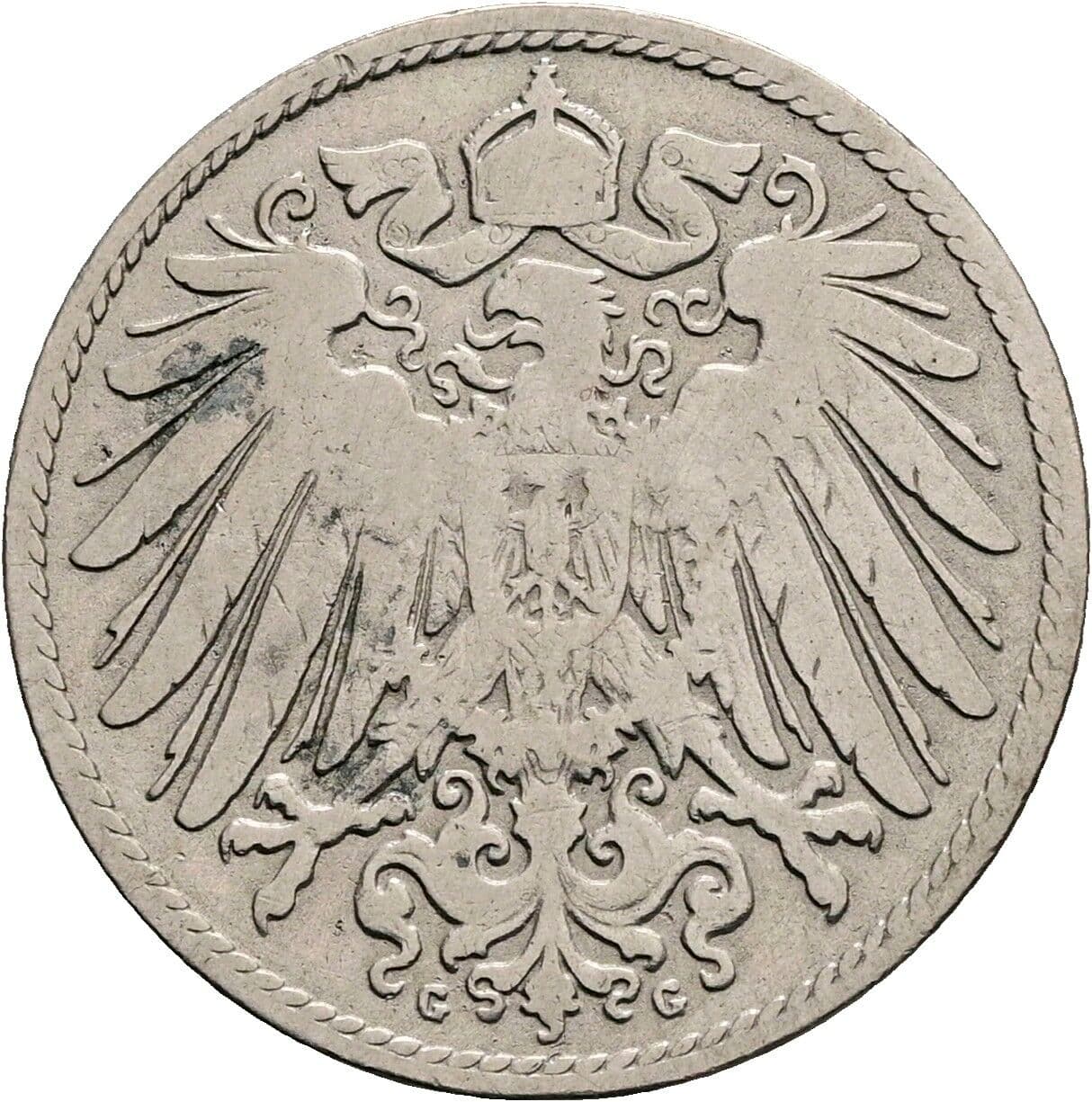 10 Pfennig 1891 G – Rückseite